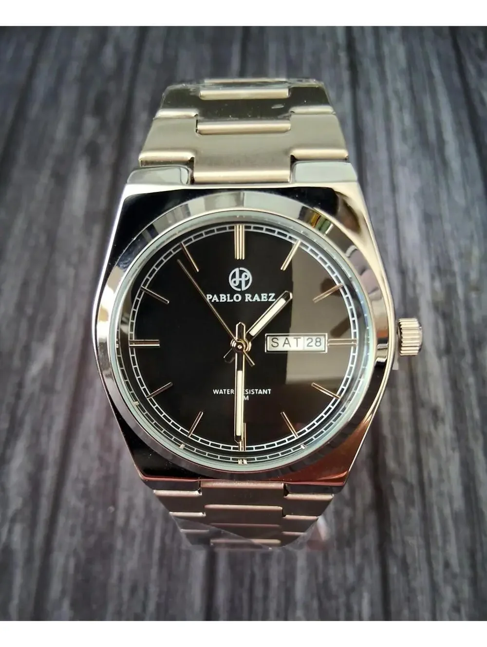 Pablo Raez Swiss Designed Ebony Enamel‎ Dial Men's Watch